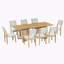 Ensemble de salle à manger extensible 9 pièces en bois massif 9 pièces-310555499-310555498