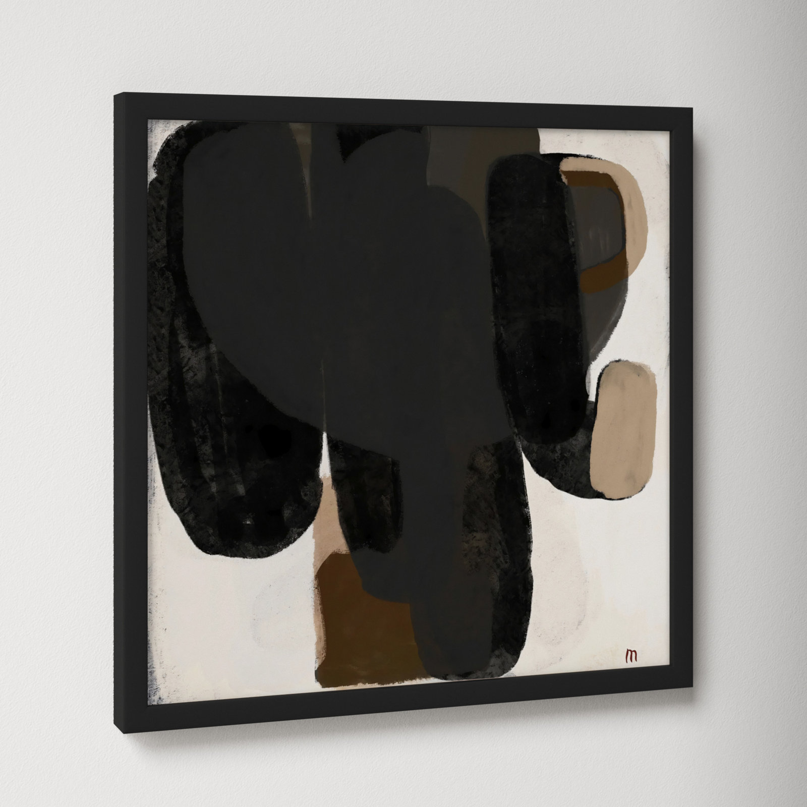 Abstract No. 2 Print, 16" H x 16" W x 1.25" D, Black