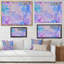 «Pink and Blue Ink Clouds IV», reproduction d'art sur toile moderne-67239287-67239292