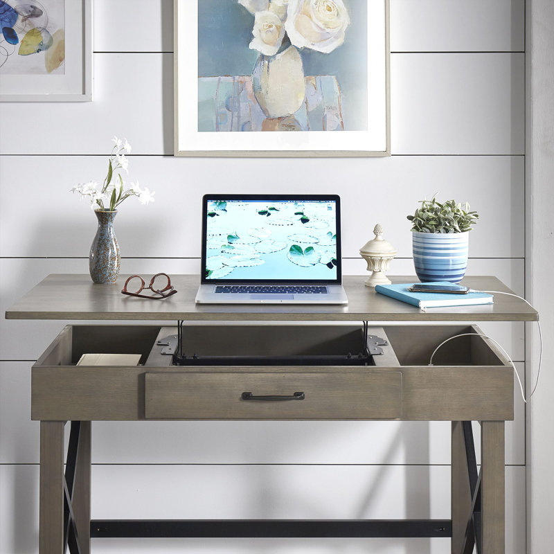 Bureau d'ordinateur Danuel, gris