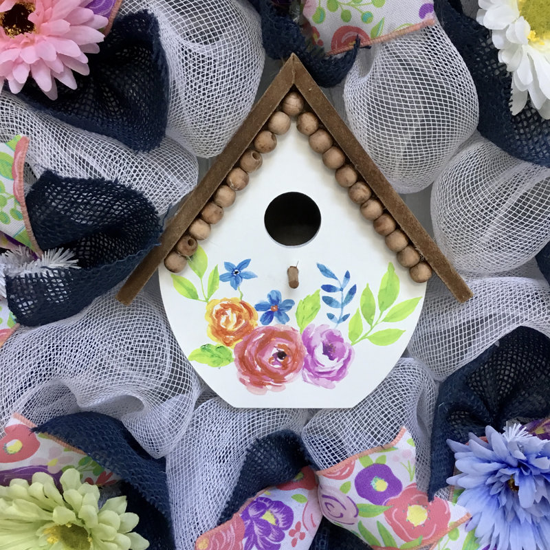 Cabane à oiseaux à motif floral Spring Spring