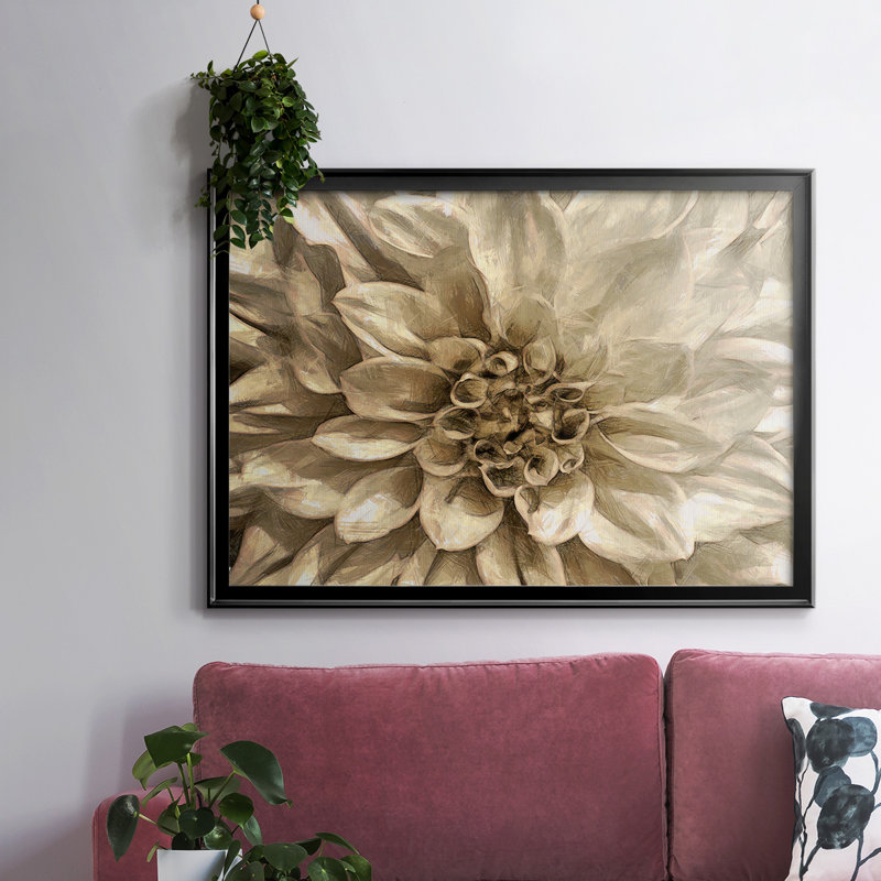 Neutral Wall Flower I, reproduction d'art sur toile, H 14 po x l 20 po x P 1,5 po, Noir