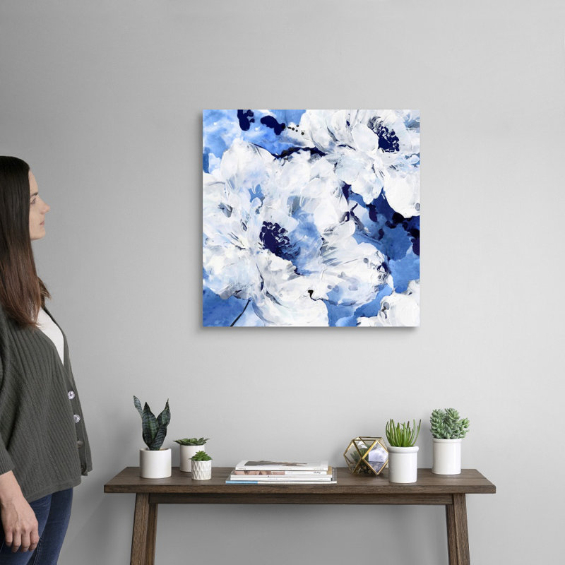 « Little Blue I » par Eva watts, reproduction d’art sur toile, H 24 po x l 24 po x P 1,25 po, Toile tendue