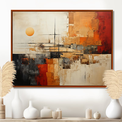 Décoration murale orange orange beige amérindien - paysages abstraits