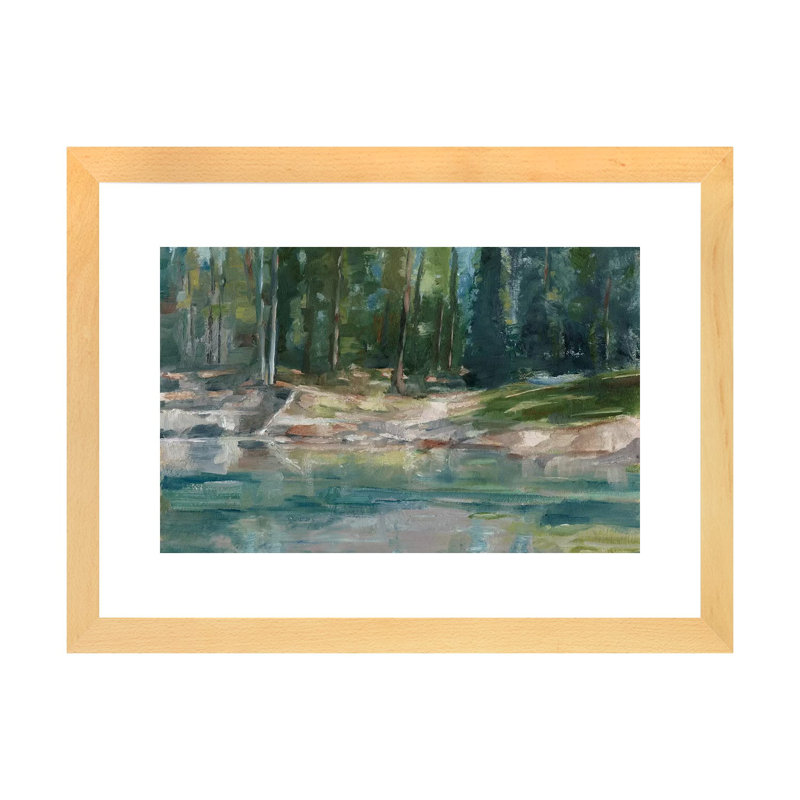«Northwestern Lake II» par Ethan Harper, reproduction d'art, H 24 po x l 32 po x P 1 po, Papier encadré de bois naturel