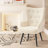 Modern Upholstered Wingback Chair Faux Fur Tufted Armchair with Metal Legs-2013176482