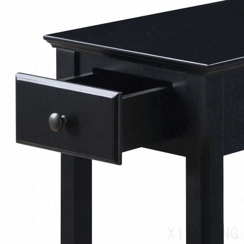 Table d'appoint noire avec tablette inférieure, Black