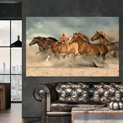 "Courir les chevaux", reproduction d'art sur toile, toile de fond 1P