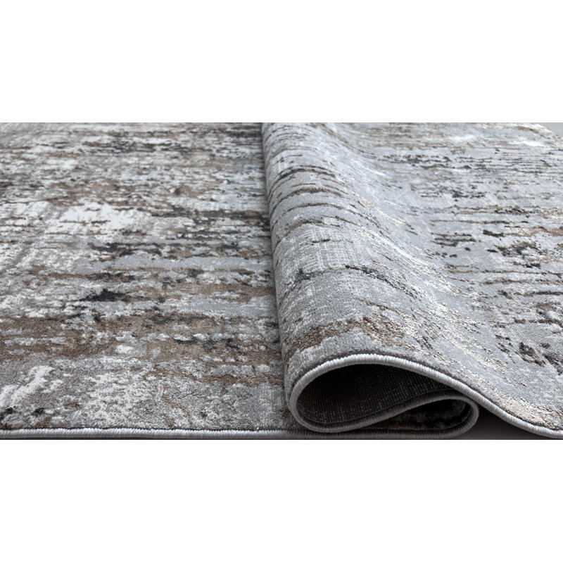 Leylany Performance Abstract Indoor Rug, Rectangle 5'2" x 8'