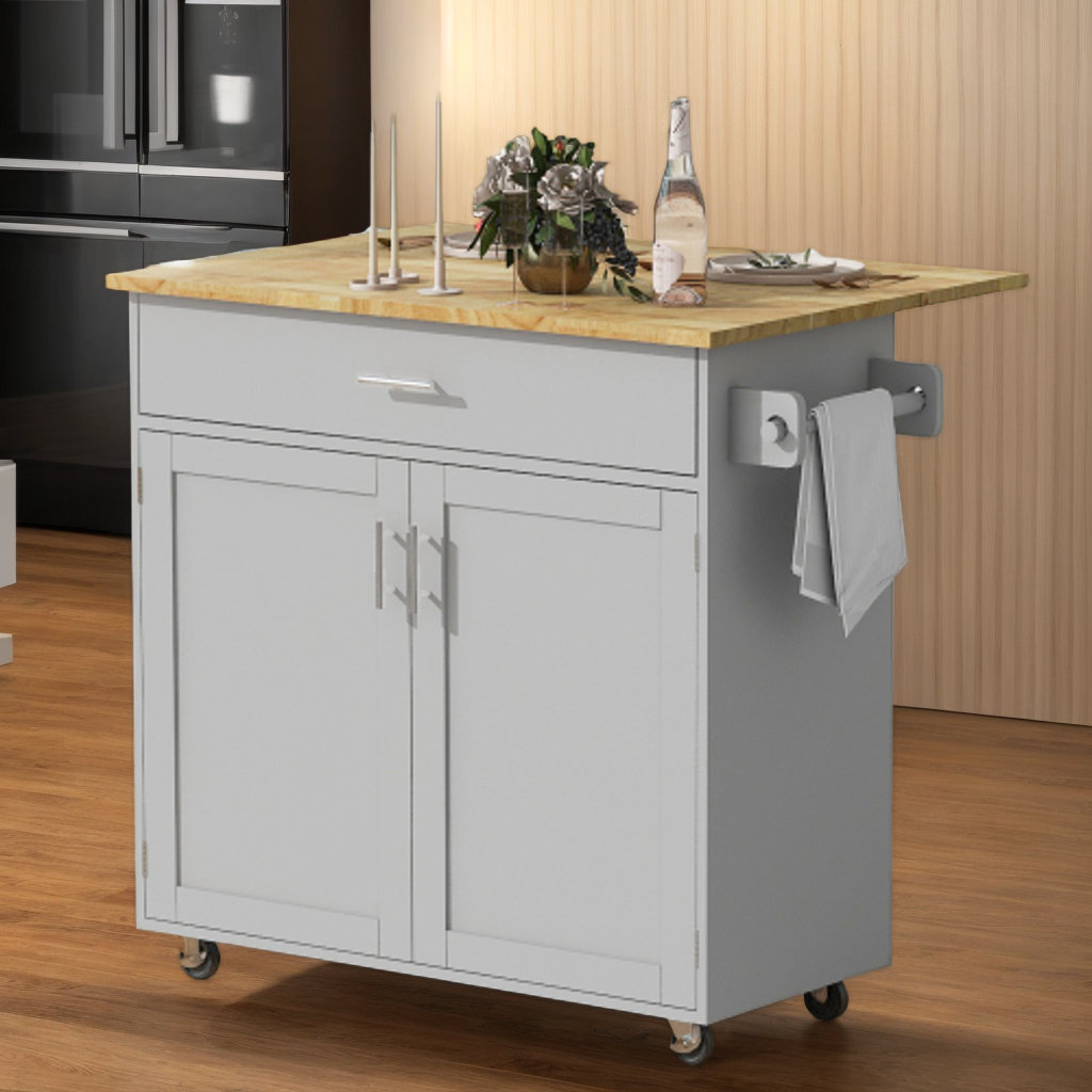 Bolduck (107) Chariot De Cuisine Roulant 3 Niveaux Avec Plateau En Bois – Idéal Pour Îlot De Cuisine, Argent