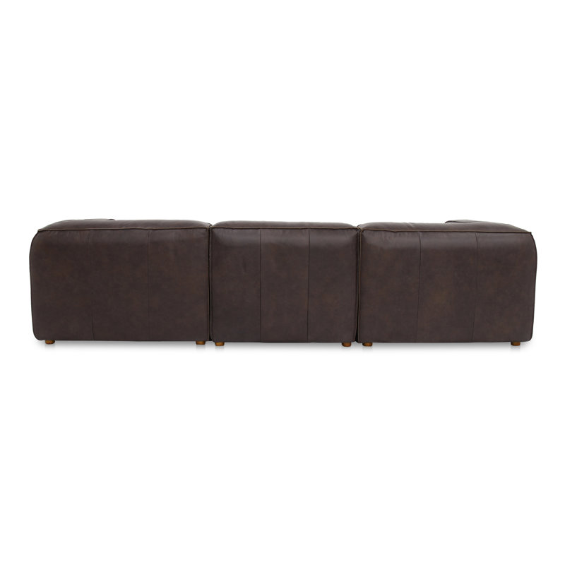 Riehlin 4 - Genuine Leather Modular Sectional, Brown Genuine Leather