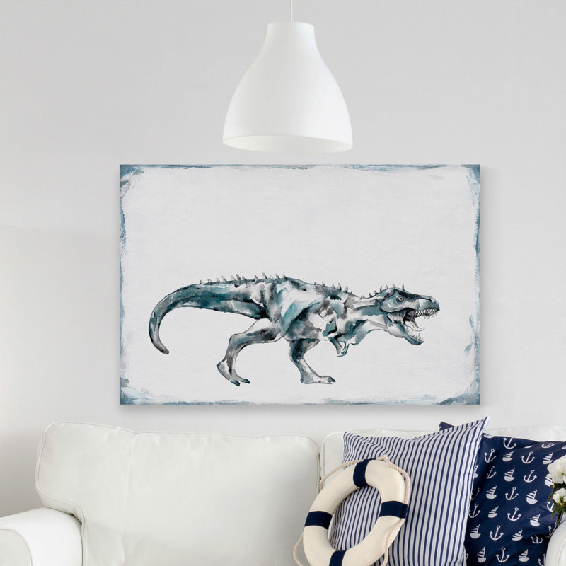 Reproduction de dinosaure vicieuse sur toile tendue, H 12 po x l 18 po x P 1,5 po
