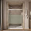 Elate Tall Sliding Shower Door, 75-1/2-In H X 62-1/4 - 65-5/8-In W With Heavy 5/16-In Thick Crystal Clear Glass With Privacy Band-183126226