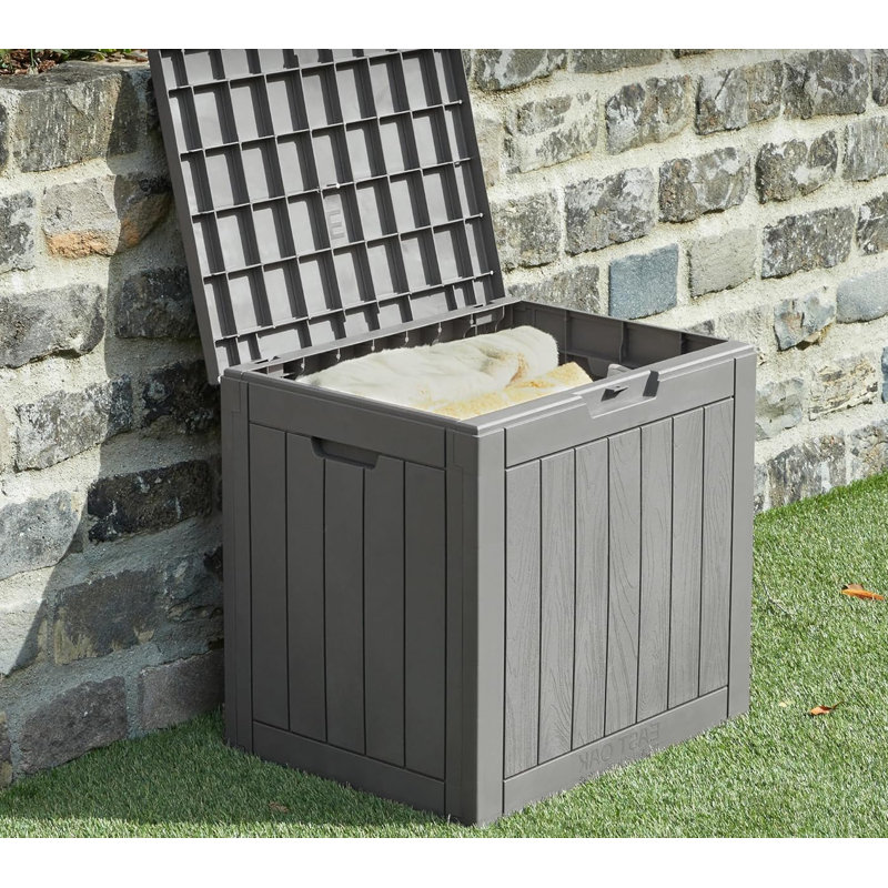Gray Resin Lockable 31 Gallon Outdoor Deck Box