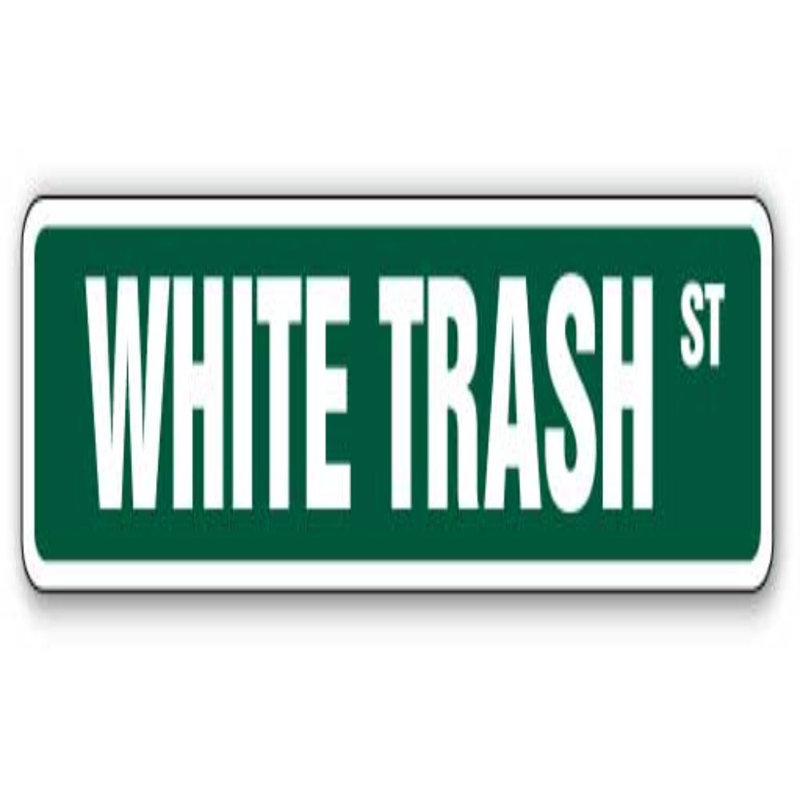 Décoration murale blanche TRASH Street Sign Trailer