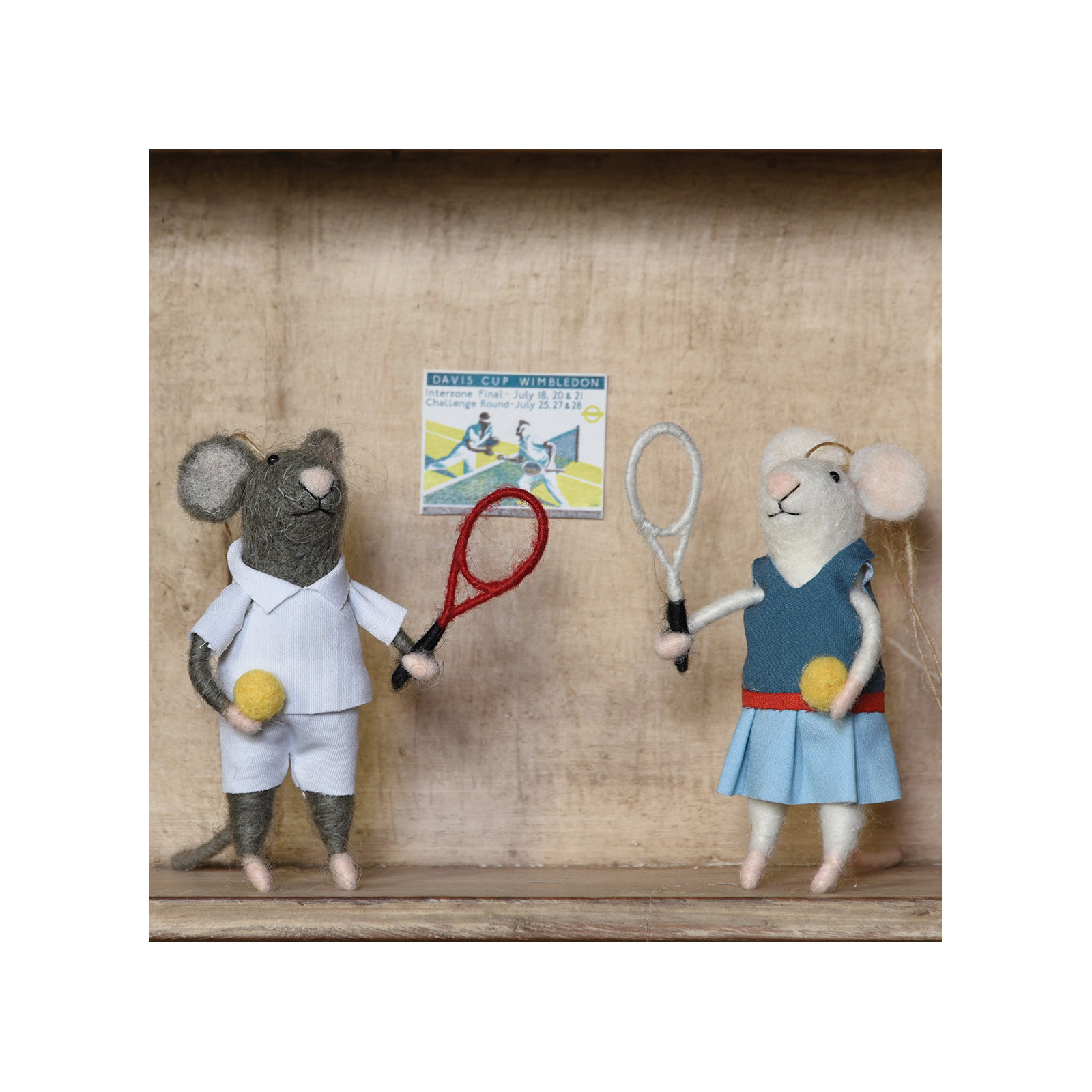 Tennis Player Guy Mouse Hanging Figurine Ornament