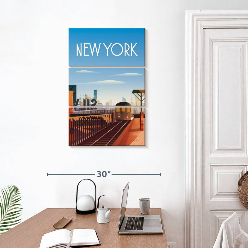 Train de New York, H 32 po x l 20 po