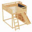 Lit mezzanine avec tête de lit tapissier, tablettes de rangement, échelle et glissade-130021643-130021645