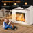 26 in. Electric Fireplace Insert with , 6 Brightness Levels, Timer, Flame and Heat Work Separately
