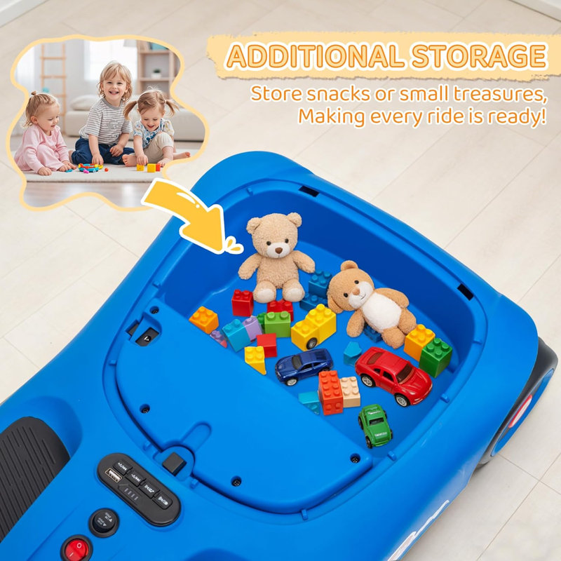 Voiture électrique 12v Wiggle, voiture autoportante avec nettoyage amusant, voiture électrique pour enfants avec vadrouille amovible, fonction musicale, mode multi-vitesse pour les enfants de 3 ans et plus
