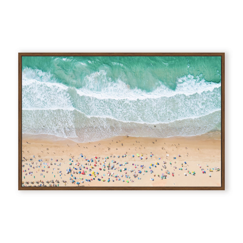 Coastal Retreat Summer Beach by  - Picture Frame Photograph on Paper, 24" H x 36" W x 1.125" D, Beige, Framed Matted Print
