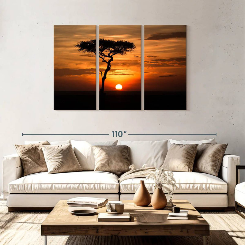 Harnek et coucher de soleil, H 48 po x l 74 po