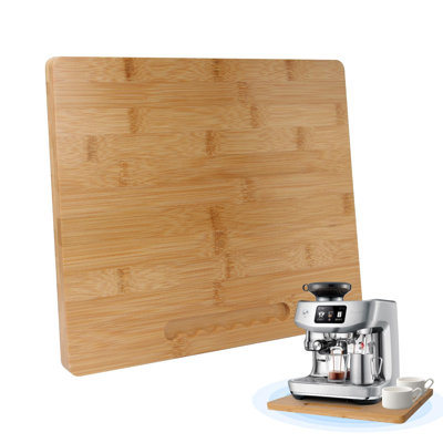 Plateau coulissant en bambou pour appareils électroménagers, plateau coulissant pour cafetière avec roues en caoutchouc, organisateur de comptoir coulissant (naturel, moyen-large (l 13 po x L 10,5 po))