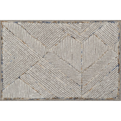 Pinnacle Hand-Tufted Wool Area Rug Geometric Stripe