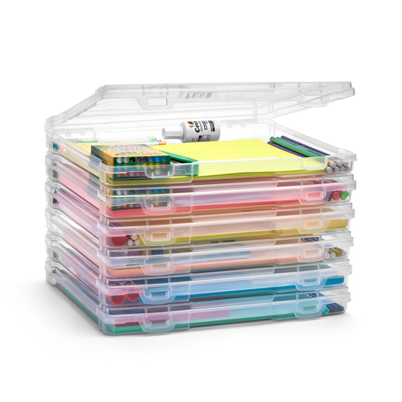 Sorbus Clear Stackable Project Case 6 Pack, Slim
