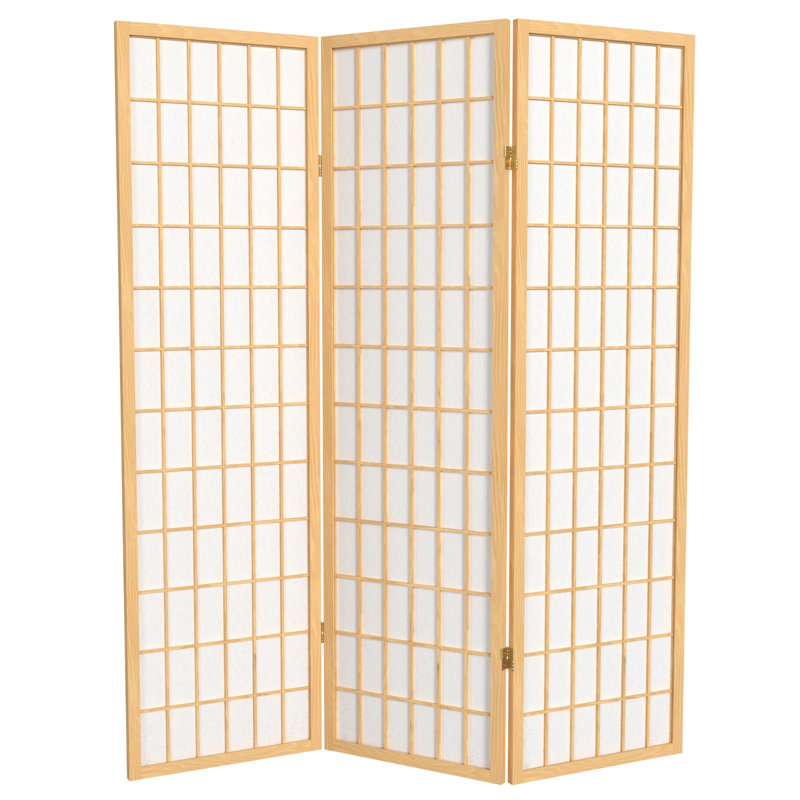 Paravent haut pliable 58,75 "Alex, Naturel, 3 panneaux