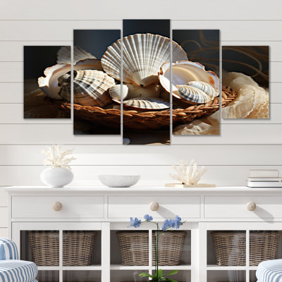 Marcano Beach Photo Seashell Basket - Nautical & Beach
