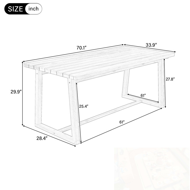 Ensemble repas d'extérieur 7 pièces avec 6 fauteuils, Naturel
