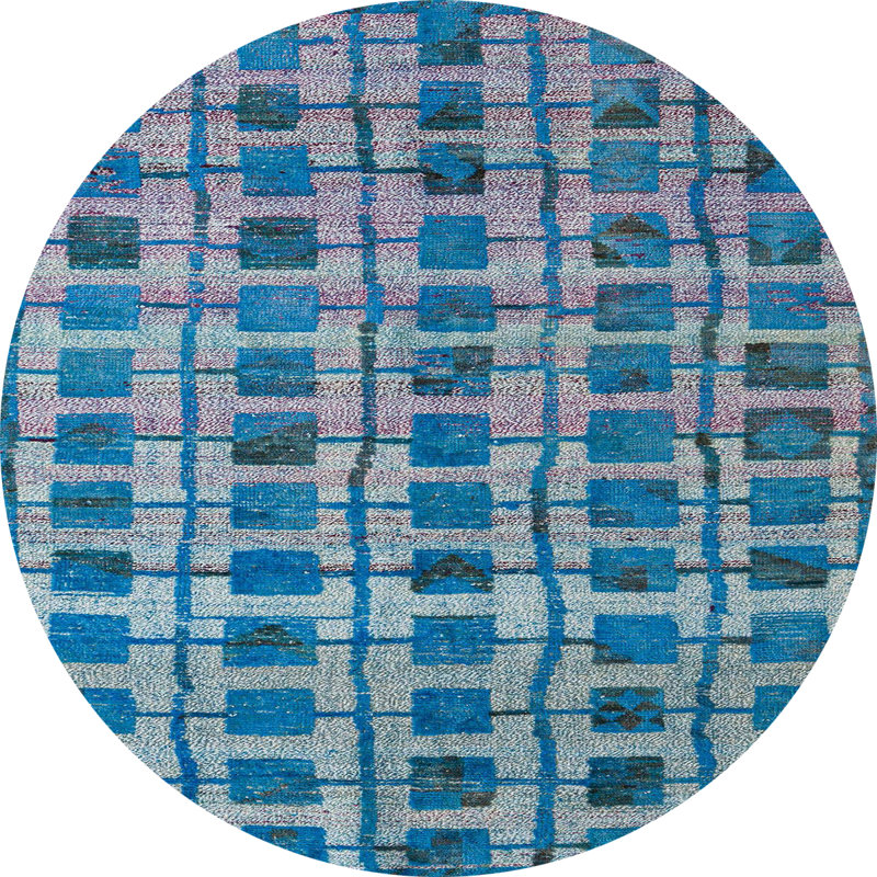 Gwawr Abstract Indoor Rug, Round 8'