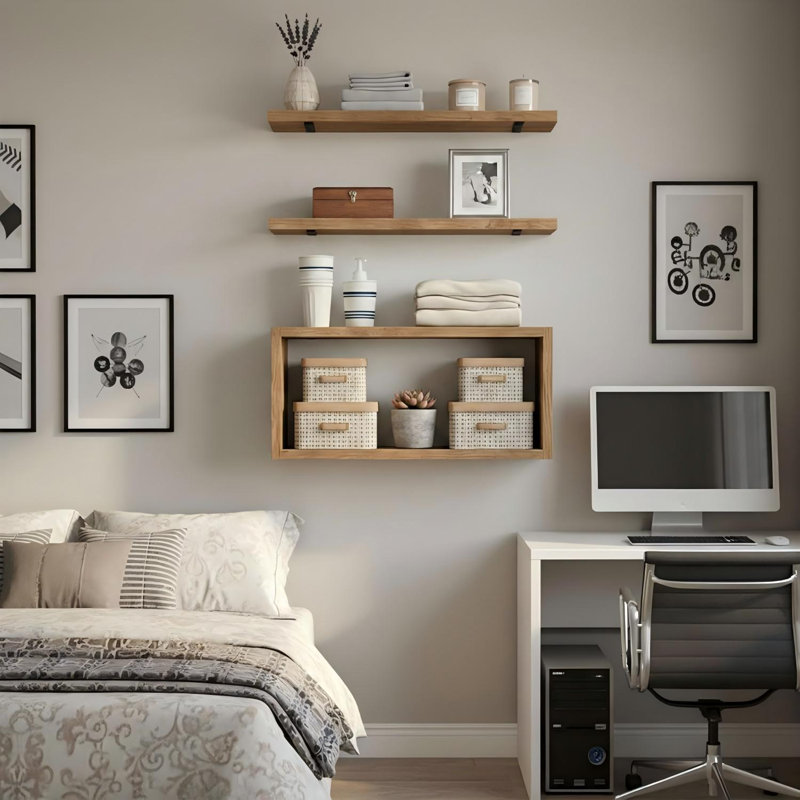 Ensemble de 3 tablettes flottantes murales robustes