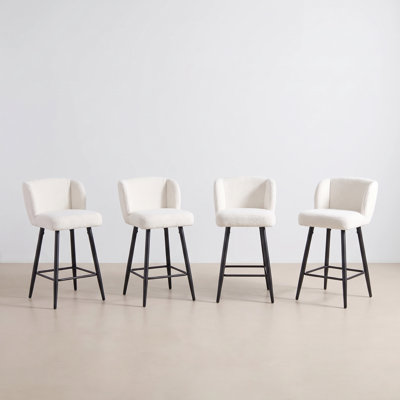 Upholstered Bar Stool with Iron Frame