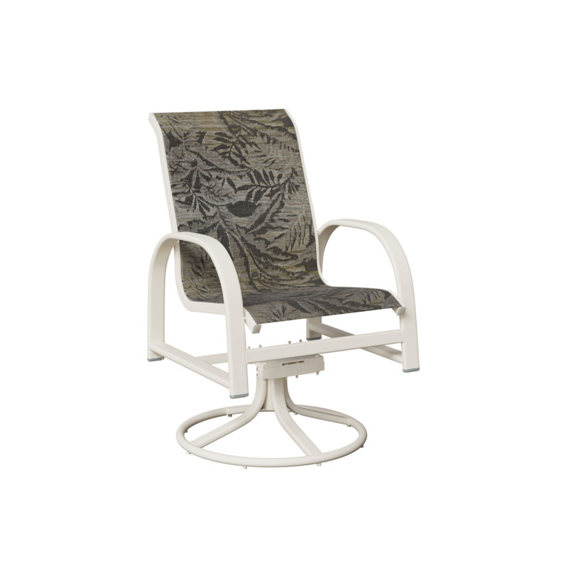 Chaise berçante berçante pivotante Berlin Gardens, Sumba moka, Blanc mat
