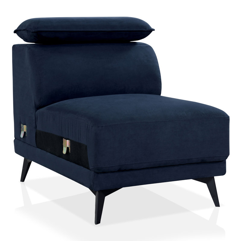Fauteuil de chambre en polyester 39,38 po, Bleu marine 100% polyester
