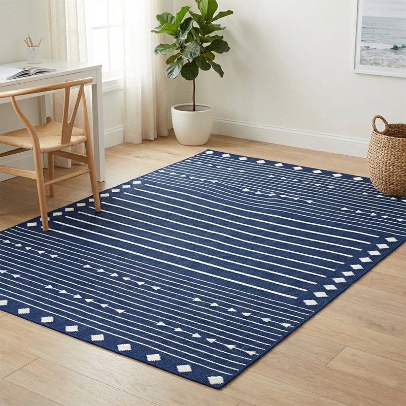 Xyliana Machine Washable Area Rug Living Room Bedroom Bathroom Kitchen Pet Friendly Stain Resistant, Rectangle 4' x 6'
