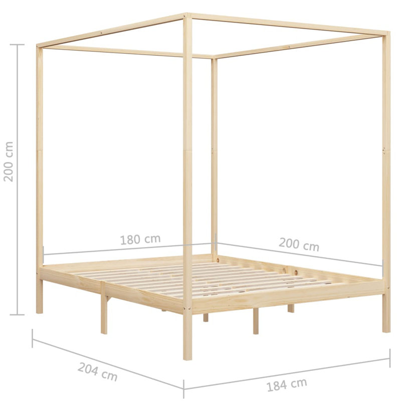 Harrison Solid Wood Bed, 100 x 200cm, Light Brown