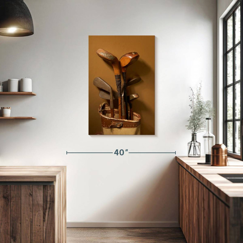 Vieux bâtons de golf en bois, H 36 po x l 24 po