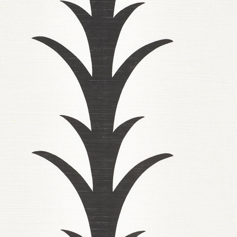 Schumacher x Celerie Kemble Acanthus Stripe Fabric, Carbon