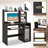 Home Office Computer Desk with Bookcase Keyboard Tray and CPU Stand-1679465471