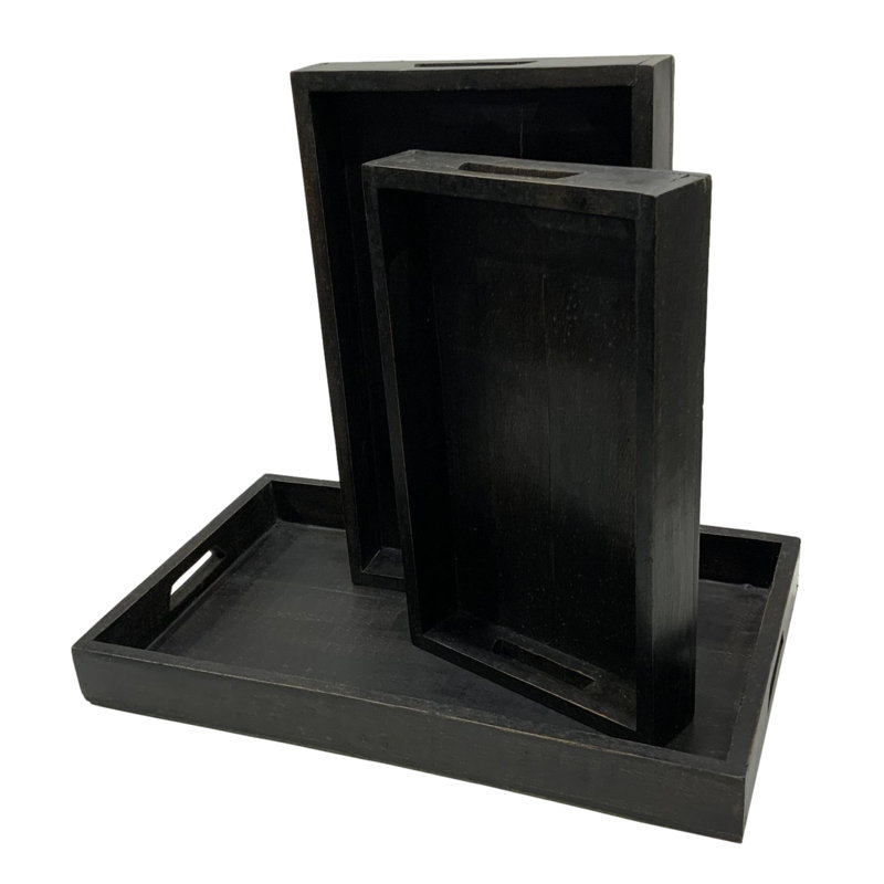 Linnda Solid Wood Tray - Set of 3