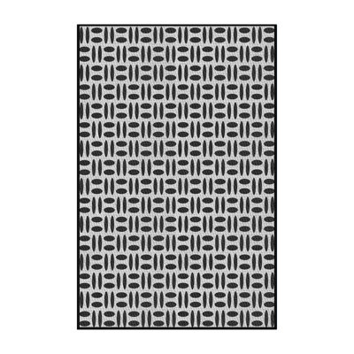 Tapis noir/blanc à motifs