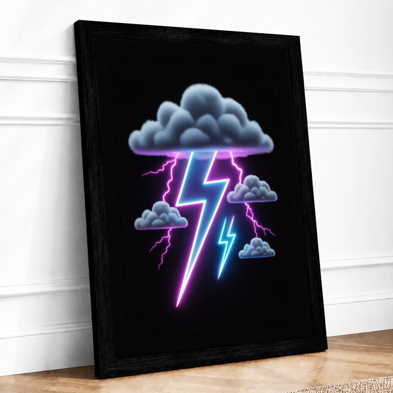 Electric Storm Modern - Print, A2 - 59.4 x 42.0 cm, Black