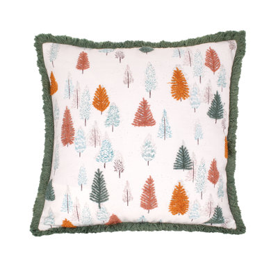 Fringe Cotton Throw Pillow