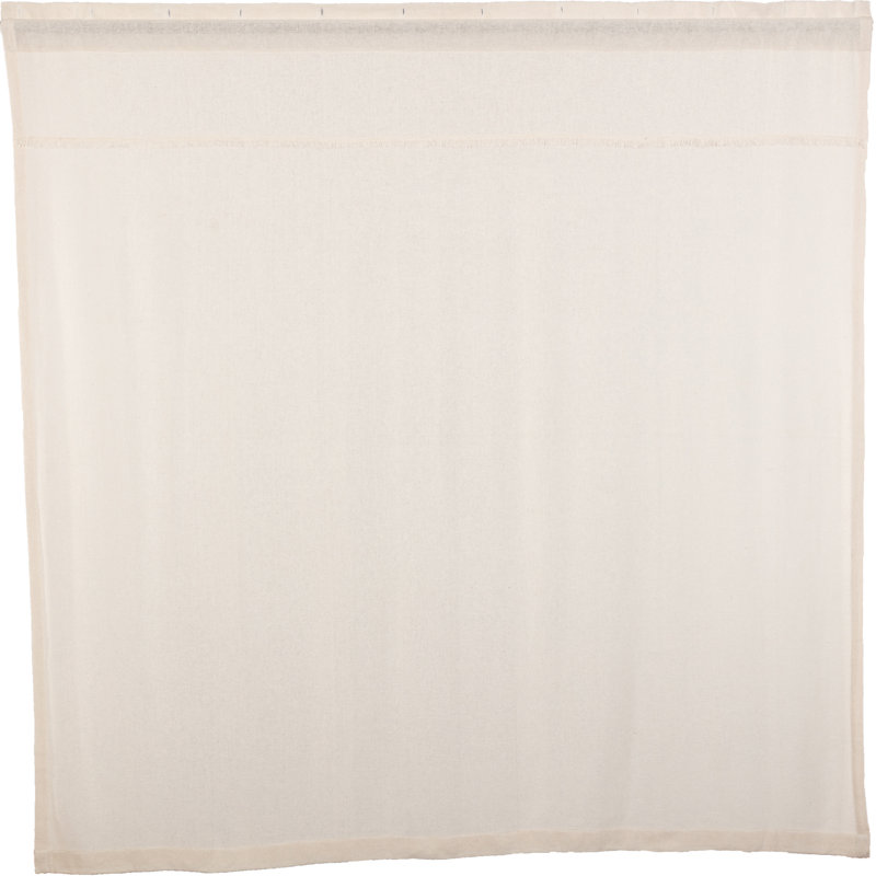 Rideau de douche simple 100% coton Vassallo, Blanc antique
