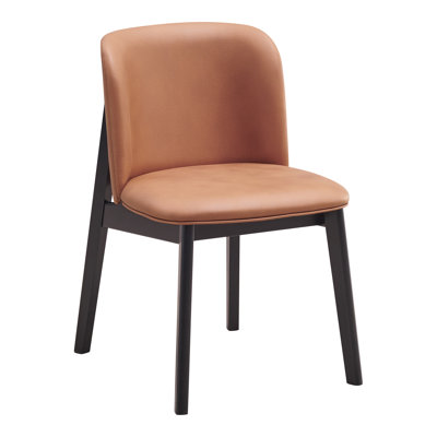 Eliora Upholstered Side Chair in Camel and Black (Set of 2)