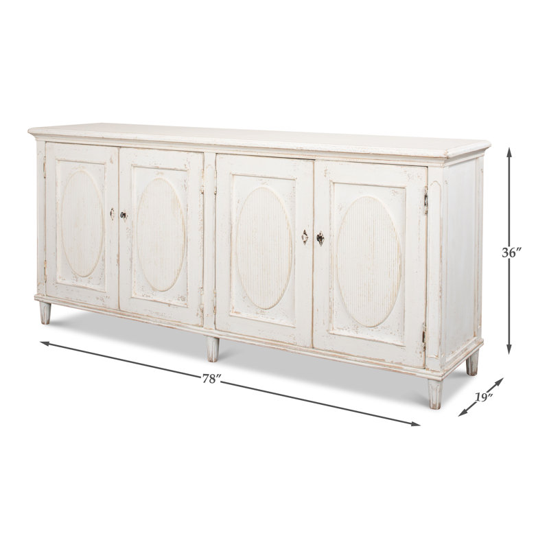 Ribbon 78'' W Solid Wood Sideboard