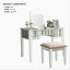 Ensemble coiffeuse avec tabouret et miroir Salyer-535590351
